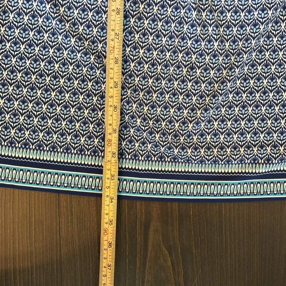 Max Studio Sleeveless Blue and White Print Stretch Wrap Dress, Size XS - Picture 13 of 13